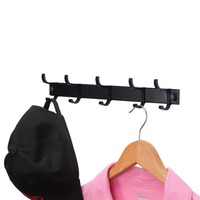 Porte-manteau mural en alliage d'aluminium de qualité supérieure, finition noir mat, moderne, pour entrée, rangement durable, patère métallique pour manteaux et chapeaux