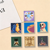 En gros, épingles en émail mignonnes en forme de chat, badges en métal d'animaux de dessin animé, épingles de revers carrées en gros pour sacs à dos, vestes, broches personnalisées