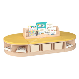 Organiseurs de jouets et armoire de rangement pour bébé en bois à 2 niveaux multifonctionnels pour la <span class=keywords><strong>chambre</strong></span> des enfants et la salle de jeux - Product Image 6