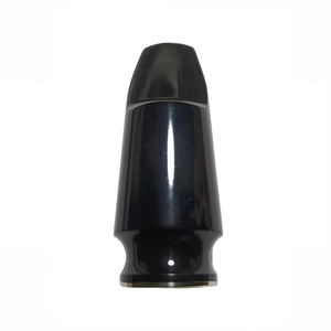 Embouchure de saxophone soprano en ébonite caoutchoutée dure Eastern Music, professionnelle, noire brillante avec anneau décoratif doré - Product Image 3