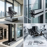 Revêtement en poudre d'aluminium, profilé en aluminium pour fenêtre, profil en aluminium CNC, cloison de bureau, profilés en aluminium
