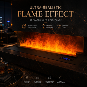 <span class=keywords><strong>Chimenea</strong></span> Moderna Inteligente de Vapor de Agua <span class=keywords><strong>con</strong></span> Control por Aplicación, Llama 3D, Inserto Eléctrico para Sala de Estar, Uso Interior - Product Image 3