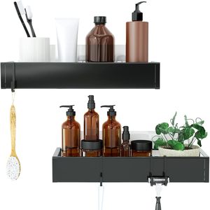 Bathroom Storage Rack Wall Mounted Stainless Steel 60X70cm Rectangular Durable Shower Shelf With Adhesive Backing - Product Image 5