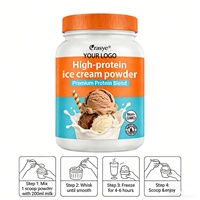 Poudre de crème glacée faible en sucre OEM/ODM 20g, supplément sportif riche en protéines pour adultes, sans OGM, pour la croissance musculaire et la satisfaction des envies