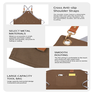 Vendita all'ingrosso impermeabile in tela con bavaglino incrociato da Chef senza maniche grembiule da uomo e donna cucina Barbecue ristorante per la pulizia - Product Image 5