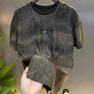 Annshine Vente en gros Nouveauté été T-<span class=keywords><strong>shirt</strong></span> Gypsophile à manches courtes Mode <span class=keywords><strong>Homme</strong></span> Décontracté Coupe ajustée - Product Image 1