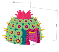 Tente tunnel géante gonflable lumineuse LED personnalisée en forme de cactus pour événements festifs en extérieur