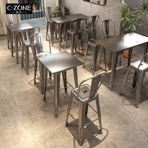 Sillas de Comedor de Alta Calidad para Exteriores, Sillas Altas de Metal para Barra, Taburetes Altos de Hierro Resistente - Product Image 2