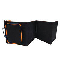 SMUXI 30W18V Panneau Solaire Monocristallin Pliable Portable à 21% d'Efficacité, Chargeur Double USB Noir+Orange 0.8kg, Petit Modèle pour Voiture Autonome