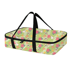 Bolsa Térmica Grande para Entrega <span class=keywords><strong>de</strong></span> Comida con Estampado Completo, Diseño Maile Pikake Twisted Lei Aloha, Bolsa Refrigerante Personalizada con Aislamiento Térmico - Product Image 5
