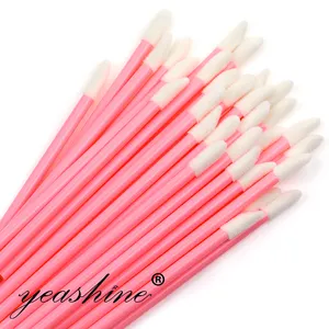 Manufacturer supplier cotton flocking hollow black pink lip gloss brush disposable brush