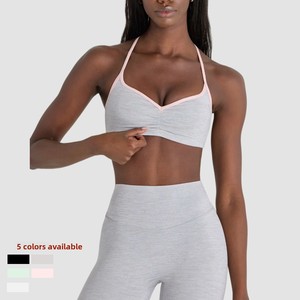 <span class=keywords><strong>Soutien</strong></span>-<span class=keywords><strong>gorge</strong></span> de yoga transfrontalier effet seconde peau, maintien élevé, anti-transpiration, dos élégant, bretelles croisées contrastées, pour la course et les activités de plein air - Product Image 1