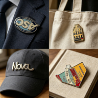 Broches personnalisées en métal émaillé, badges de revers avec logo lettre, forme irrégulière, souvenirs pour collection professionnelle