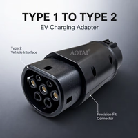Adaptateur EV 32A SAE J1772 Type 1 pour véhicules électriques, adaptateur de charge Type 1 vers Type 2