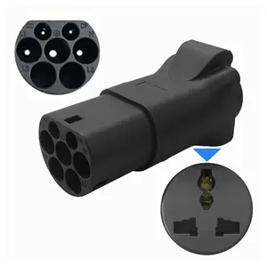 Cargador tipo 1 a Tipo 2 Tesla adaptador de carga de alta velocidad coches conector de carga 110V 250V para Tesla negro macho hembra enchufe 16A