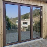 Porte pliante accordéon en alliage d'aluminium robuste, installation facile, moderne, pour extérieur, appartement, balcon, intérieur