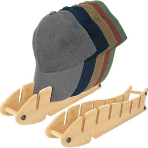 Wooden Fish Shaped <b>Hat</b> Rack Solid Wood Multi Compartment Baseball Cap Storage Organizer Desktop <b>Standing</b> Type Detachable - Product Image 5