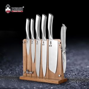 Ensemble de couteaux de <span class=keywords><strong>cuisine</strong></span> 7 pièces ensemble de couteaux de Chef en acier inoxydable avec ciseaux de poulet et bloc - Product Image 1