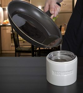 Porcellana bianca di Stoccaggio In Grado di Custode di Ceramica Pancetta Grasso <span class=keywords><strong>Olio</strong></span> Contenitore con Inox Colino e Beccuccio - Product Image 5