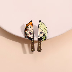 Commercio all'ingrosso carino Anime in metallo artigianale personalizzato spille in smalto morbido collezione Stock terrore distintivo fiore piramide angelo per <span class=keywords><strong>gli</strong></span> anniversari - Product Image 3