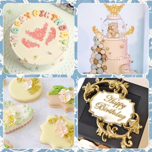 Paquete de 3 Moldes de Silicona Barrocos con Borde Ondulado, Moldes para Fondant, Moldes para Arcilla, Decoración para Pasteles de Boda y Cumpleaños - Product Image 6