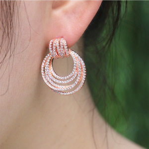 Orecchini a Cerchio Stratificati per Donne, Orecchini Moderni Rotondi, Gioielli di Moda per Uso Quotidiano e Feste - Product Image 5