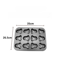 MIXWARES Plaque de cuisson antiadhésive en acier au carbone à 12 cavités - Moule en forme de cloche de Noël pour gâteaux et biscuits au four