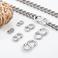 Connecteurs de bijoux DIY en forme de S plaqués or 18 carats, en acier inoxydable, inaltérables, pour colliers et bracelets, emballés en sachet