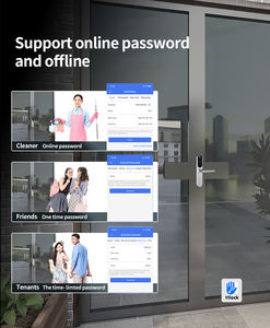 Cerradura Inteligente de PVC con Manija Dorada, Contraseña, WiFi Tuya, Código PIN Ttlock, Tarjeta M1, Cerradura Digital de Aluminio para Hotel y <span class=keywords><strong>Airbnb</strong></span> - Product Image 6