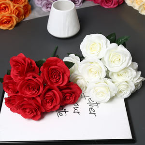 Jardin de roses en soie réaliste avec 9 roses artificielles - Fleurs de style naturel faites à la main pour les décorations de mariage et de la fête des mères - Product Image 4