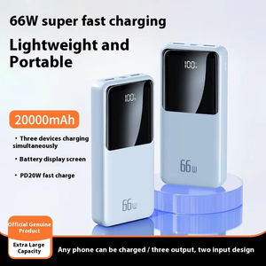 Large 20000mAh Ultra Slim Li-Polymer Power Bank LED Display Built-in 4 <b>Cables</b> PD 22.5W USB-<b>C</b> Fast Charging Portable <b>Charger</b> - Product Image 2