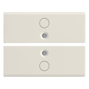 Deux demi-clés 2M blanches avec symbole O, longueur 5 mm, largeur 3,7 mm, hauteur 0,6 mm, connecteurs - Product Image 1