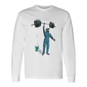 Anatoly Gym Prank Adult Classic <b>Fit</b> Grey <b>Long</b> Sleeve <b>T</b>-<b>Shirt</b> - Product Image 1