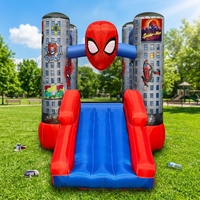Château gonflable populaire pour enfants, maison de saut gonflable à thème de dessin animé avec toboggan pour fête d'anniversaire