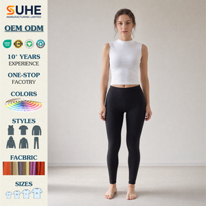 เสื้อครอปแขนกุดคอสูง SUHE สำหรับผู้หญิง ผ้าฝ้าย 92% สแปนเด็กซ์ 8% ทรงเข้ารูป คอสูง รับผลิตแบบ OEM ODM - Product Image 2