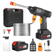 Pistolet de lavage de voiture sans fil industriel 21V 140W avec matériau PP + métal, pression de 7 bars, batterie au lithium pour le nettoyage à haute pression