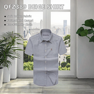 Chemise Homme Unie Beige Décontractée à Boutonnage Simple en Twill Brodé Printemps, Service OEM, Respirante et Séchage Rapide – Vente en Gros - Product Image 2