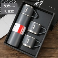 Ensemble de tasses isothermes de style américain, grande capacité, moderne et minimaliste, avec couvercle double usage, en acier inoxydable, idéal pour les fabricants et comme cadeau.