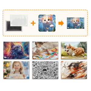 Auplex Cool Square Metal Magnet Crafter Gizmo 50mm 63,5mm 80x53mm Jolly Manual Emblem Press Máquina para hacer botones de artilugios - Product Image 2