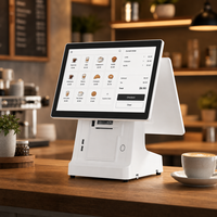 Système de caisse tactile double écran tout-en-un Windows avec imprimante intégrée, personnalisation OEM prise en charge