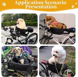 Cesta de Bicicleta para Animais de Estimação, Cesto Dianteiro de Ferro para Cães e Gatos, para Bicicletas de Montanha, Viagens e Compras, com Liberação Rápida, Forro de Esponja Durável e Alça de Segurança - Product Image 3
