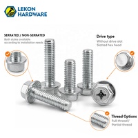 Vis à tête hexagonale dentelée LEKON, fabrication chinoise, DIN 6921 M5-M16, classe 4.8 8.8, finition brute pour la construction