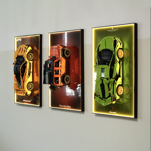 Marco de Fotos de Pared Compatible con <span class=keywords><strong>Lego</strong></span> F1, 3.5CM de Grosor, Aleación de Aluminio, MDF, para Colgar Cuadros Decorativos, Acrílico, 10 Piezas - Product Image 1