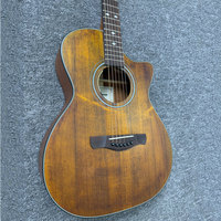 Solid Top Acoustic Guitar 39 Inch Cutaway A+ Solid Engleman Spruce Top Satin Finish Sapele Acoustic Guitar