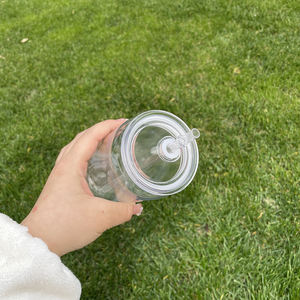 Verre à bière en acrylique transparent 20 oz, gobelet à boire en plastique, mug à bière avec couvercle en PP et paille pour enveloppes UV DTF - Product Image 5