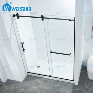 <span class=keywords><strong>Puerta</strong></span> <span class=keywords><strong>de</strong></span> Ducha <span class=keywords><strong>de</strong></span> <span class=keywords><strong>Vidrio</strong></span> Templado con Marco Deslizante Simple, Negro Mate, Sin Marco, para <span class=keywords><strong>Baño</strong></span> - Product Image 2