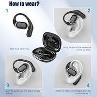 Écouteurs Sportifs Sans Fil Étanche IPX5, Autonomie 60H, Écouteurs TWS avec Basses 18mm, Casque BT, Affichage LED, Crochets d'Oreille
