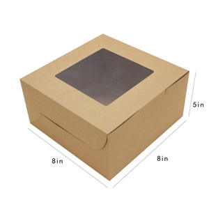 Disposable square Cardboard White Paper Bakery Paper Box Foldable Packaging Cake Box With <b>Window</b> - Product Image 6