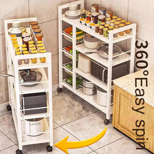 تخفيضات كبيرة موفر للمساحة 4 طبقات رف تخزين للمطبخ سلال معدنية متينة متعددة الوظائف منظم خضروات أواني طعام - Product Image 4