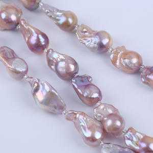 18cm14-16mm Natural Freshwater <b>Pearl</b> Bracelet Purple Baroque Bead DIY Handmade Jewelry White-Color <b>Loose</b> <b>Pearls</b> From Zhuji - Product Image 2